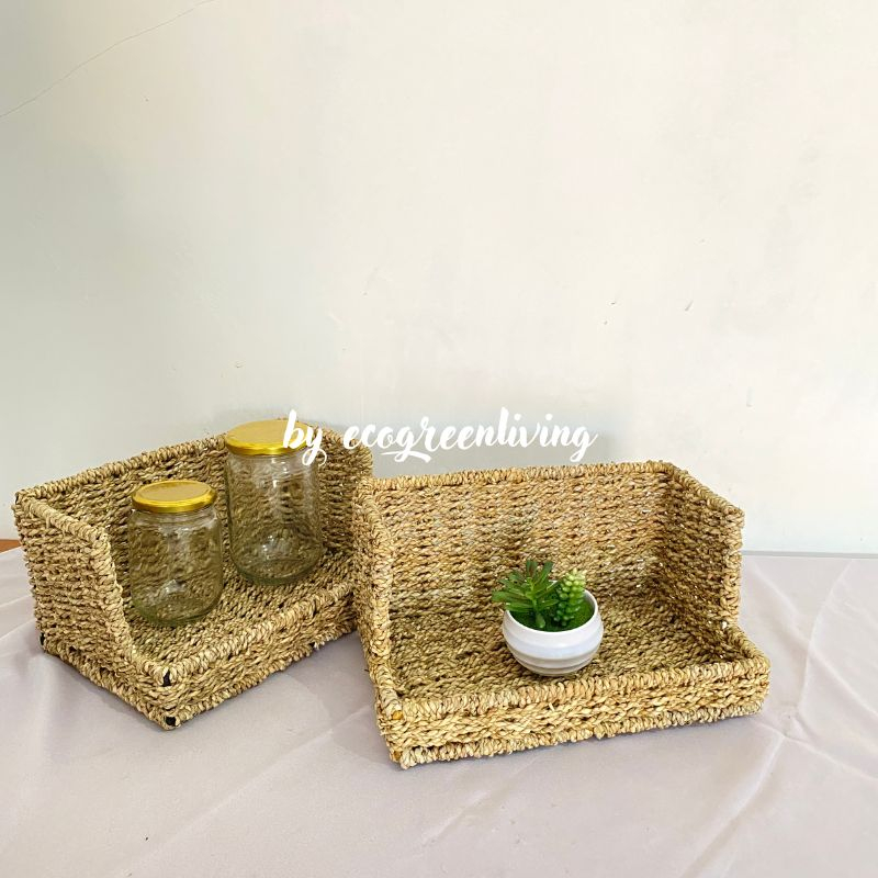 KERANJANG SERBAGUNA SEAGRASS HANDMADE / STORAGE BASKET/TEMPAT PENYIMPANAN BUMBU/KITCHEN STORAGE