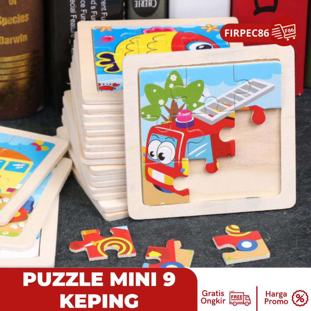 Puzzle Kayu / Jigsaw Puzzle / Wooden Puzzle 9 Keping Lucu