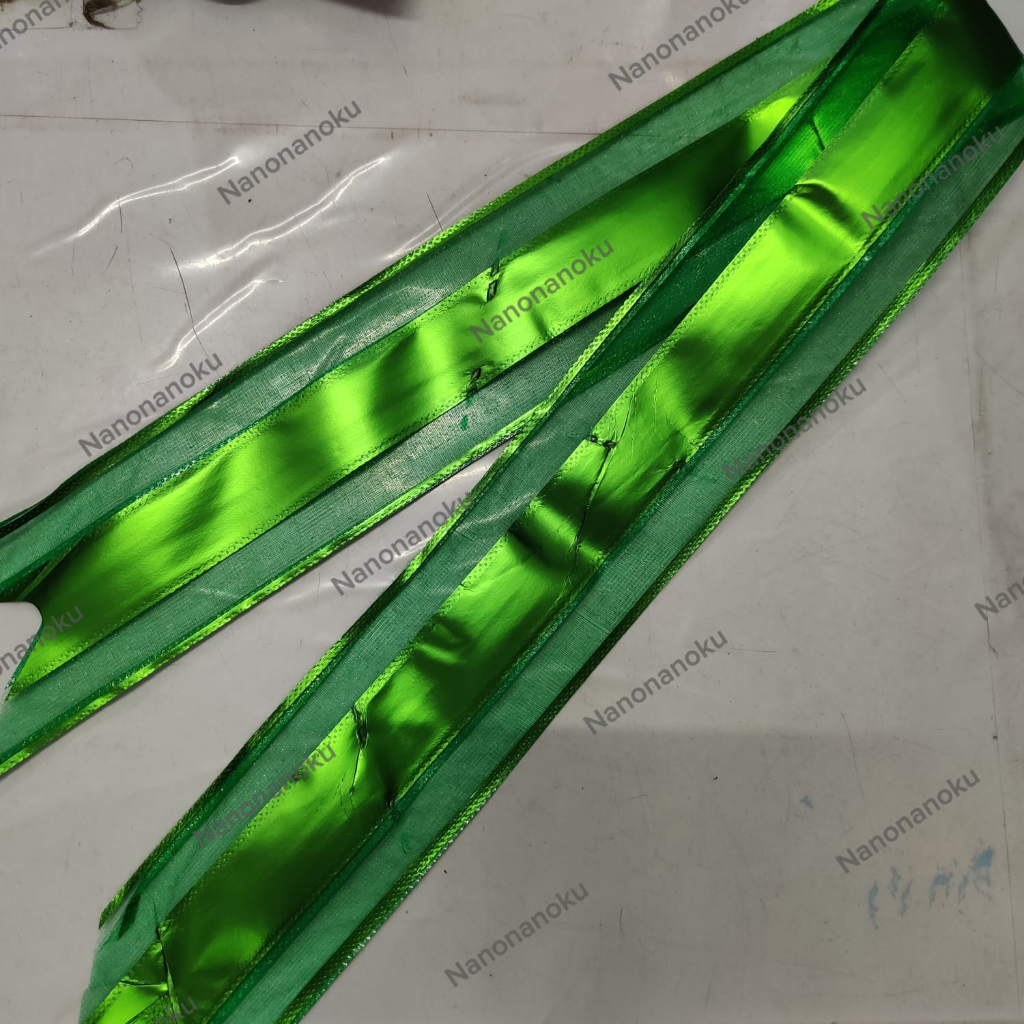 [10 pcs/warna] Pita Tarik 70 mm Organdi Tengah KILAT Pita Serut Kado Hiasan Parsel Pull Ribbon