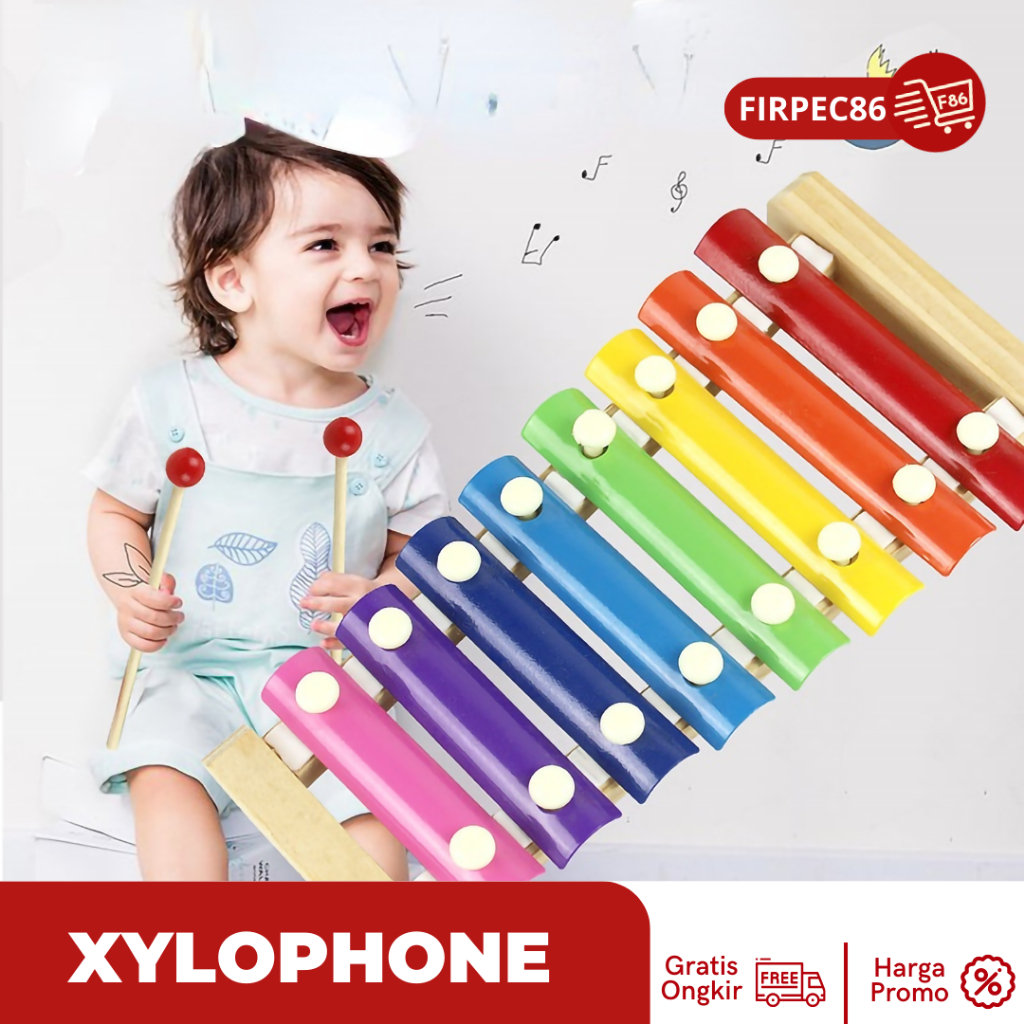 Mainan Edukasi Xylophone Alat Musik Ketukan Kayu / Mainan Kolintang / Xylophone Kayu Mainan Edukasi Anak