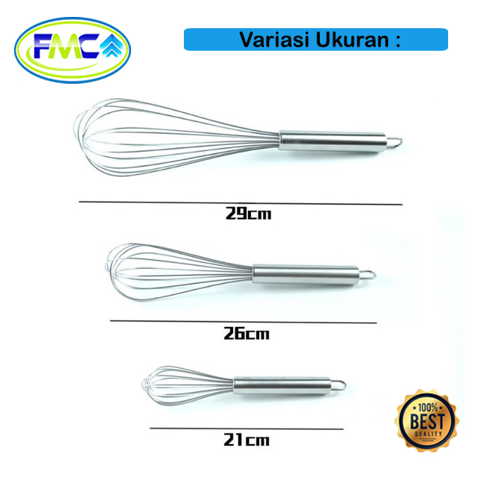 Alat Pengocok Telur Kocokan Stainless Stell Whisk Ballon Kocok Bahan Kue Adonan Kuat