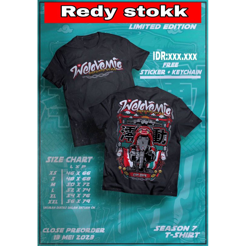 t-shirt welovemio season7 original limited edition free keychain dan stiker