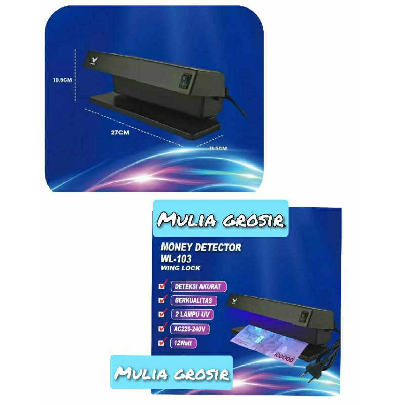 Alat Cek Uang Palsu / Money Detector Wing Lock WL 103