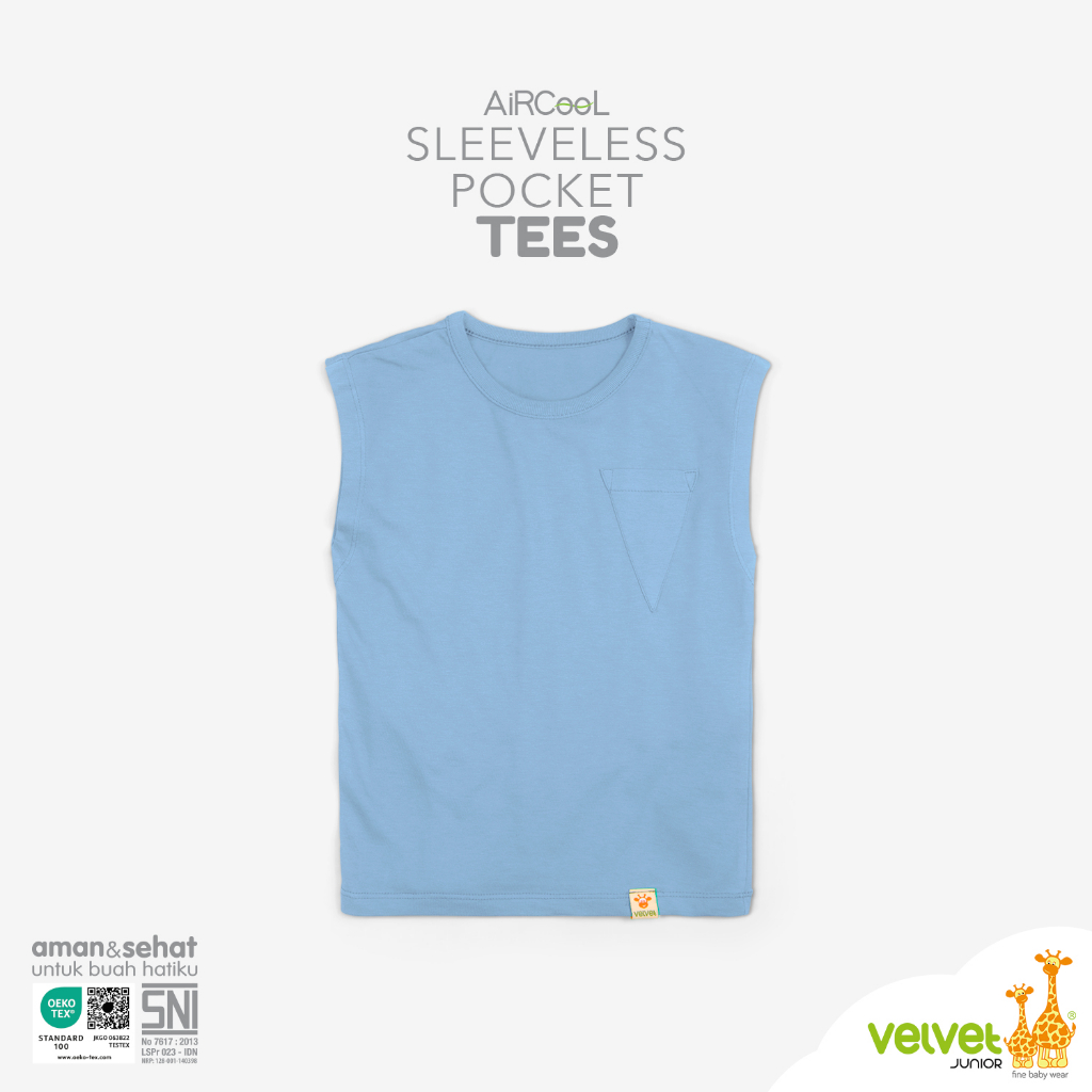 BUY 2 GET 1 FREE Velvet Junior Kaos Anak Laki-Laki - Sleeveless Pocket Tees Series