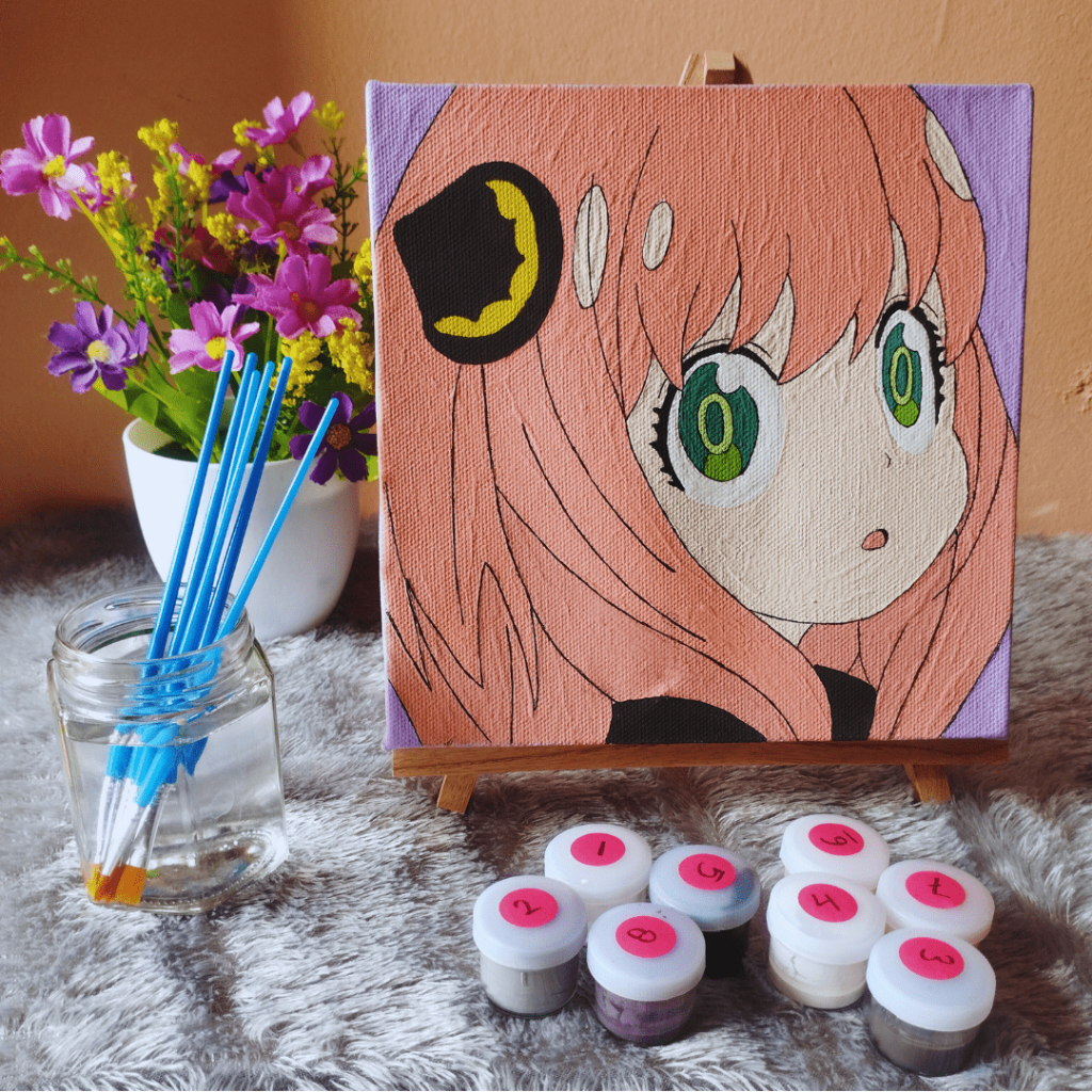 

Paint by Number Anime Spy x Family Anya Forger - DIY Kit Melukis Kanvas 20x20 cm Lengkap Frame - Siap Lukis / Canvas Painting Kit