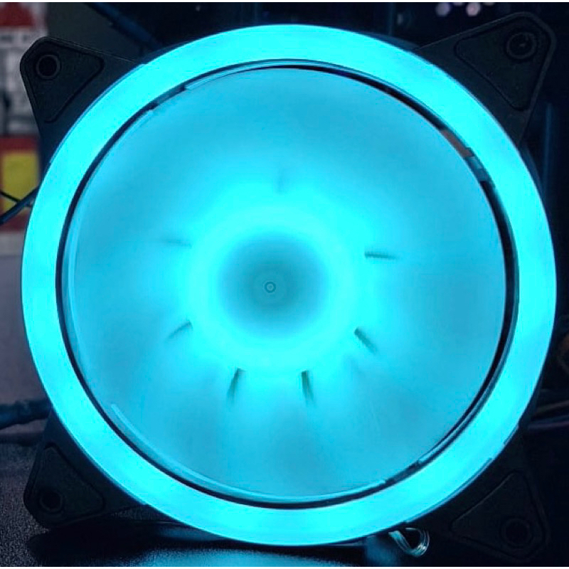 Fan Kipas casing Double Ring Ice Blue 12cm CPU PC