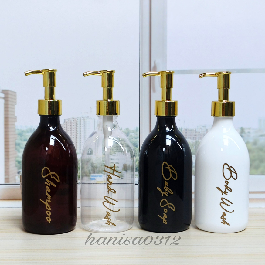 Botol Pump 300ml Scarlett / Botol Sabun Cair Pump 300ml Aesthetic Pump Luxury Gold