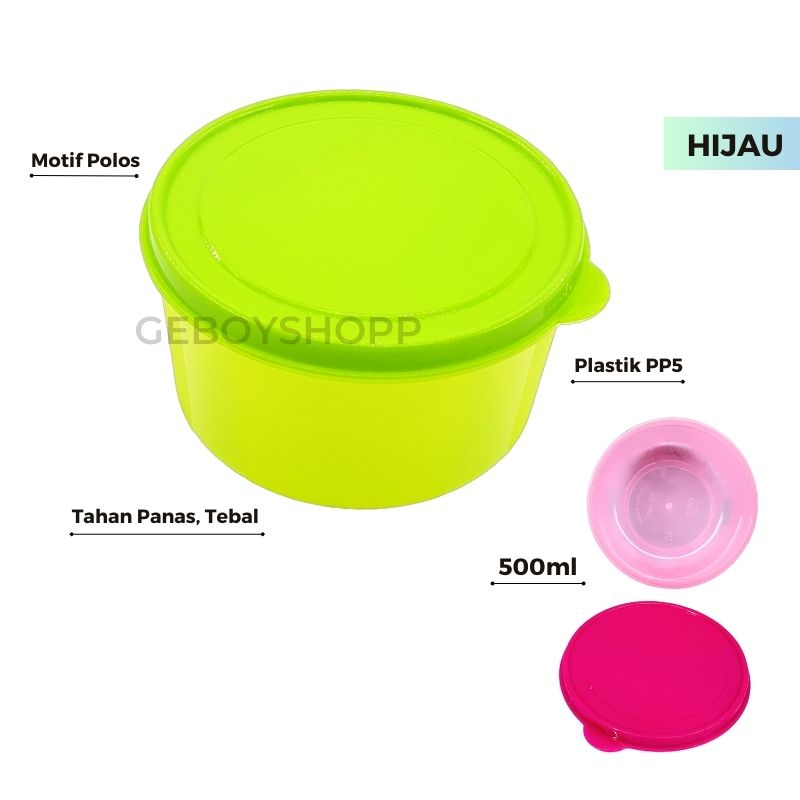 Toples Kue / Food Container / Toples Bulat Kedap Udara Zellie 500ml Foodgrade PP5