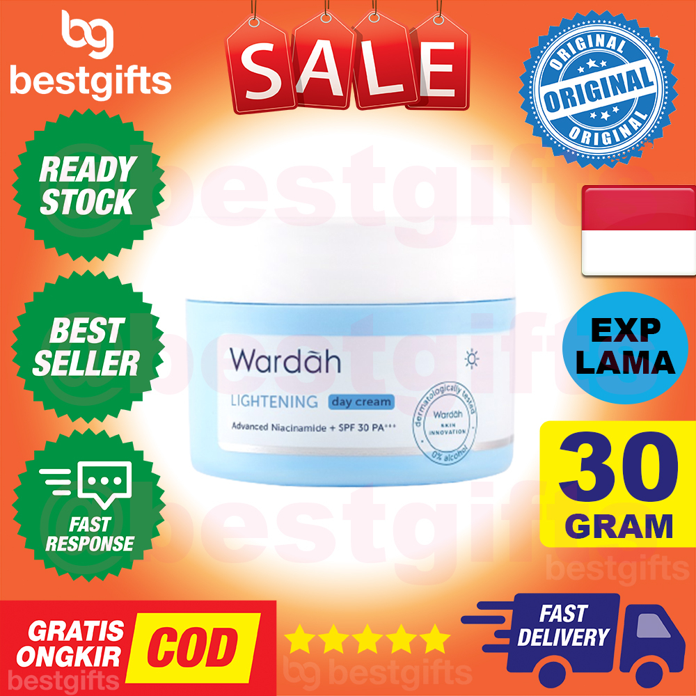 WARDAH LIGHTENING DAY CREAM SPF 30 KRIM SIANG MELEMBABKAN MUKA 30 GRAM