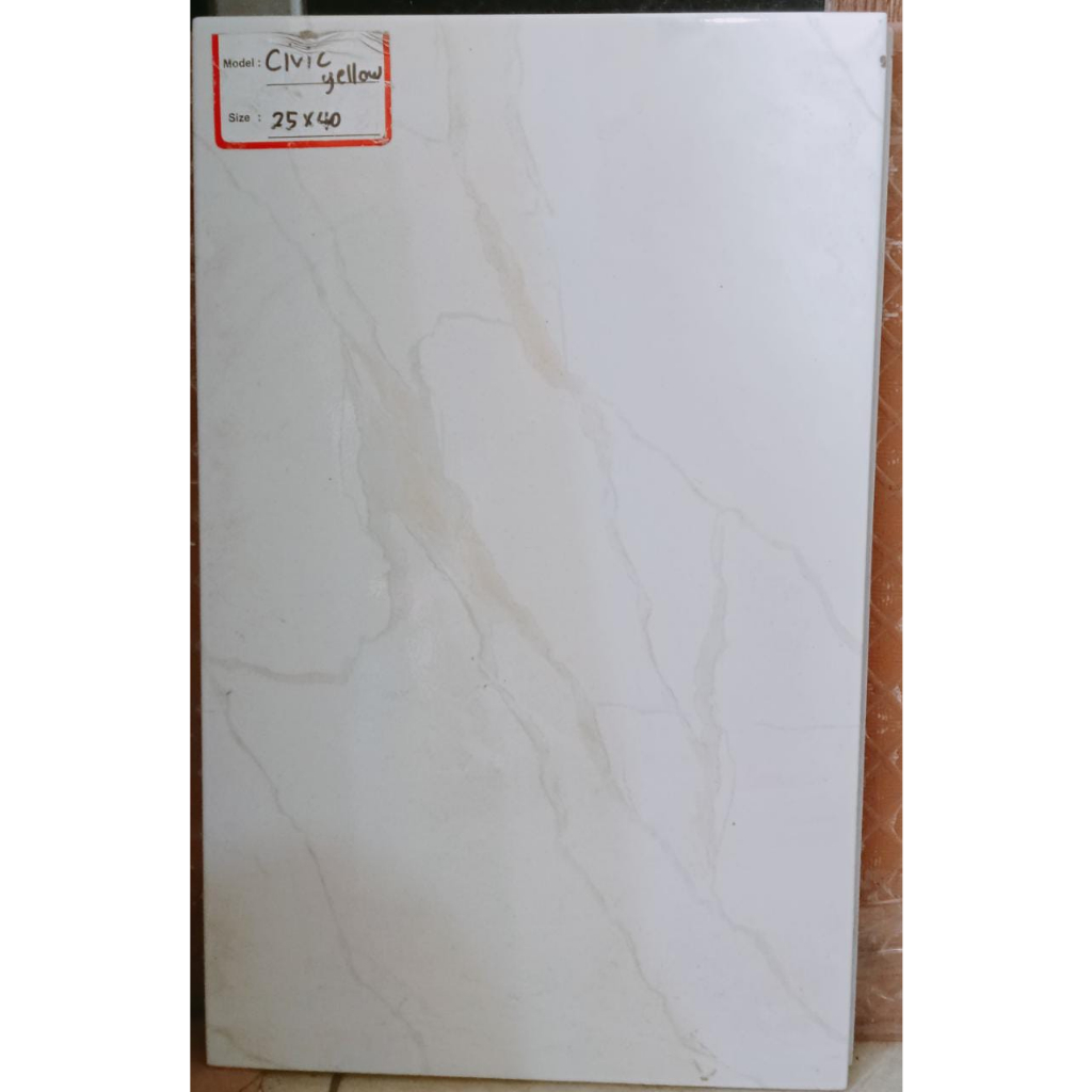 Keramik dinding kamar mandi, dapur 25x40 Indocer Civic Yellowish Kw 3