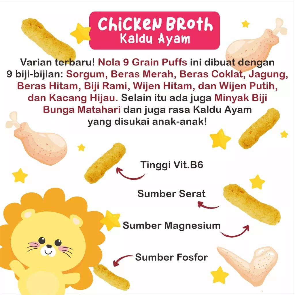 NOLA 8 NOLA 9 GRAIN PUFFS GLUTEN FREE MULTIGRAIN ALAMI | SNACK SEHAT BAYI CEMILAN ANAK CAMILAN DIET MAKANAN NON MSG