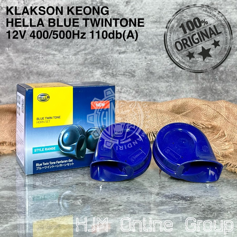 KLAKSON KEONG HELLA TWIN TONE BLUE 12V - KEONG BIRU HELLA ORIGINAL