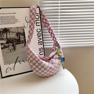 SPRING Sling bag Plaid Dumpling Tas Selempang Button Lucu Aesthetic Wanita Korean Catur Style Chikoisme