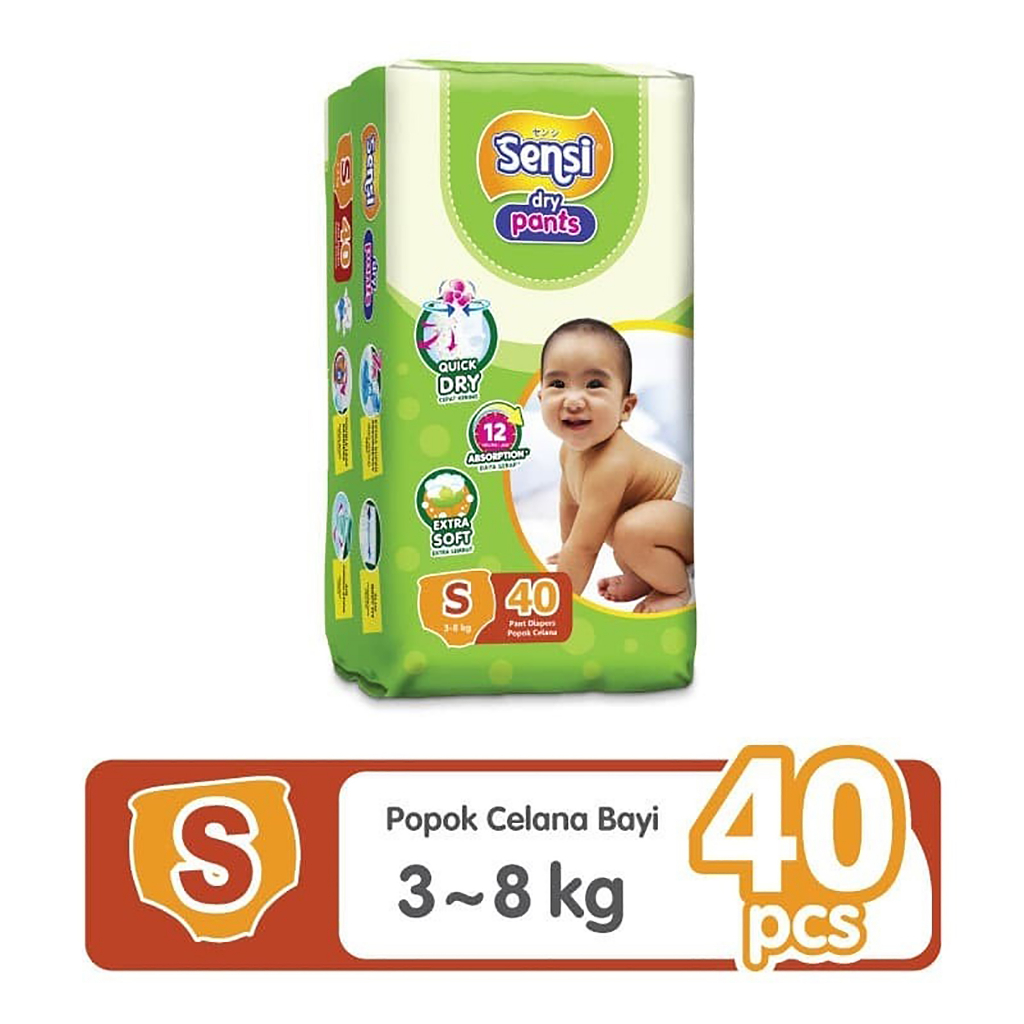 Sensi Dry Pants S 40 / M 34 / L 30 / XXL 22 - Popok Bayi Tipe Celana
