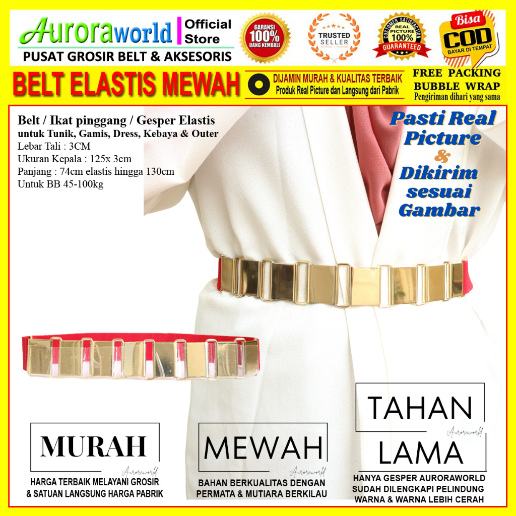 AURORAWORLD Belt cewek Gesper perempuan Ikat Pinggang wanita OBI Sabuk Mewah fashion Korea untuk Dress Tunik Gaun Terbaru