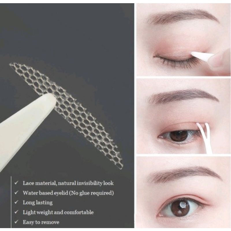 Stiker Kelopak Mata Ganda Tidak Terlihat/Hey Gorgeous Eyelid Veil Fiber Lace Skot Mata Invisible Eyelid Tape Scot Mata Transparan Share