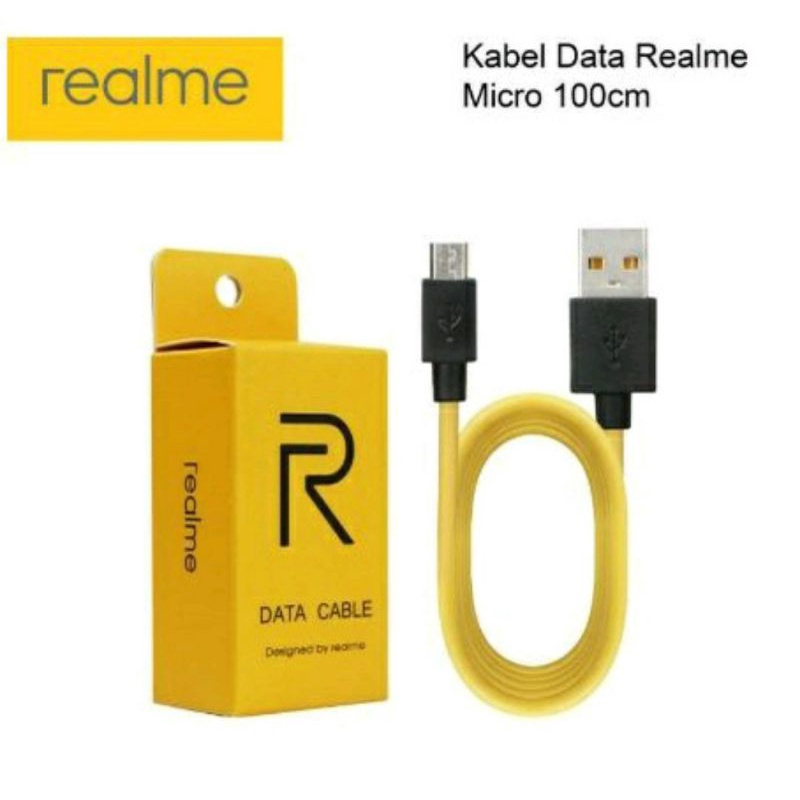 Kabel Data Realme Micro USB Cable Usb MICRO Andorid V8 Warna Kuning Packing Kecil Fast Charger 1 Meter