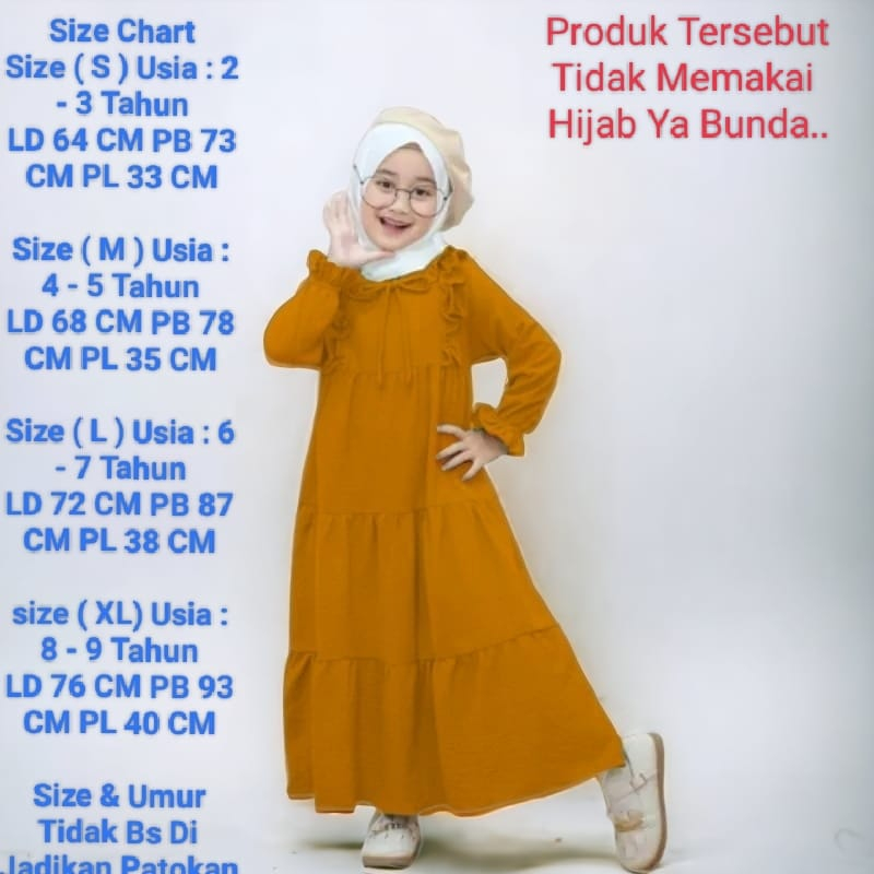 Busana Muslim Anak Perempuan / Baju Gamis Anak Cewek 2 - 9 Tahun