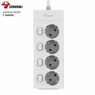 Stop Kontak 4 Lubang Gongniu 4 Tombol On/Off ( Multi Switch ) GNID-G3040