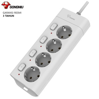 Stop Kontak 4 Lubang Gongniu 4 Tombol On/Off ( Multi Switch ) GNID-G3040