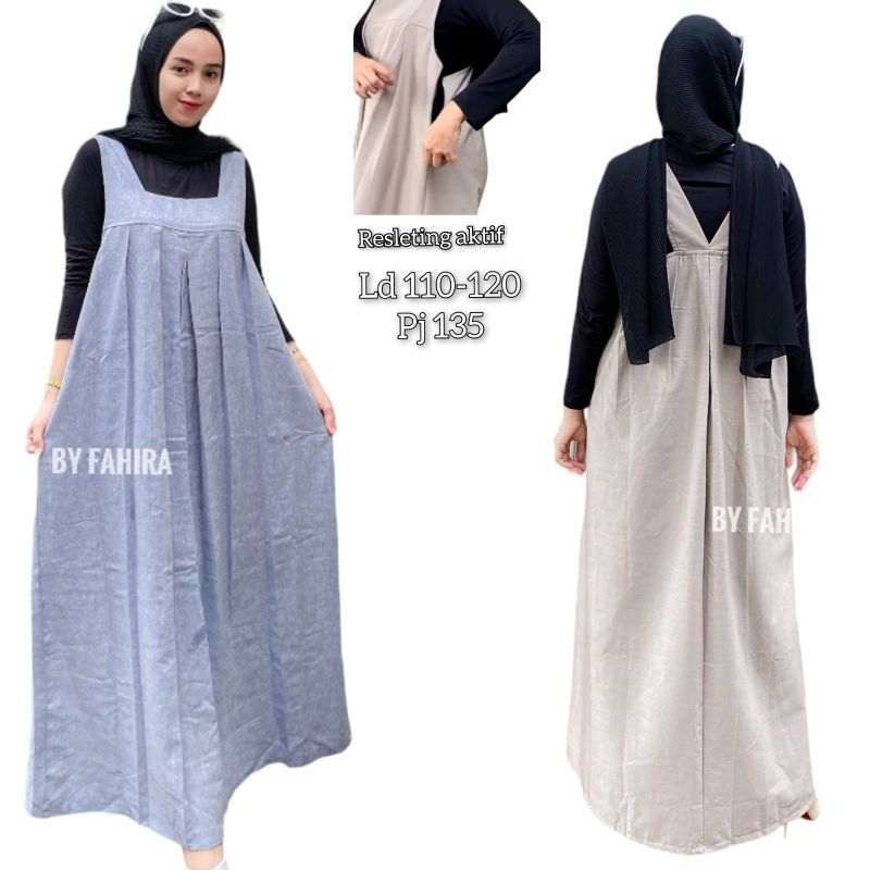 Overall wanita/overall muslimah/overall fahira/overall remaja/set. overall