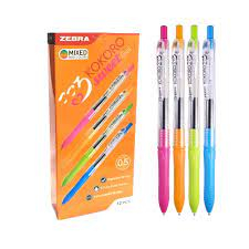

(12pcs) Pulpen Gel Zebra Kokoro sweet body colors ( tinta Hitam ) 0.5