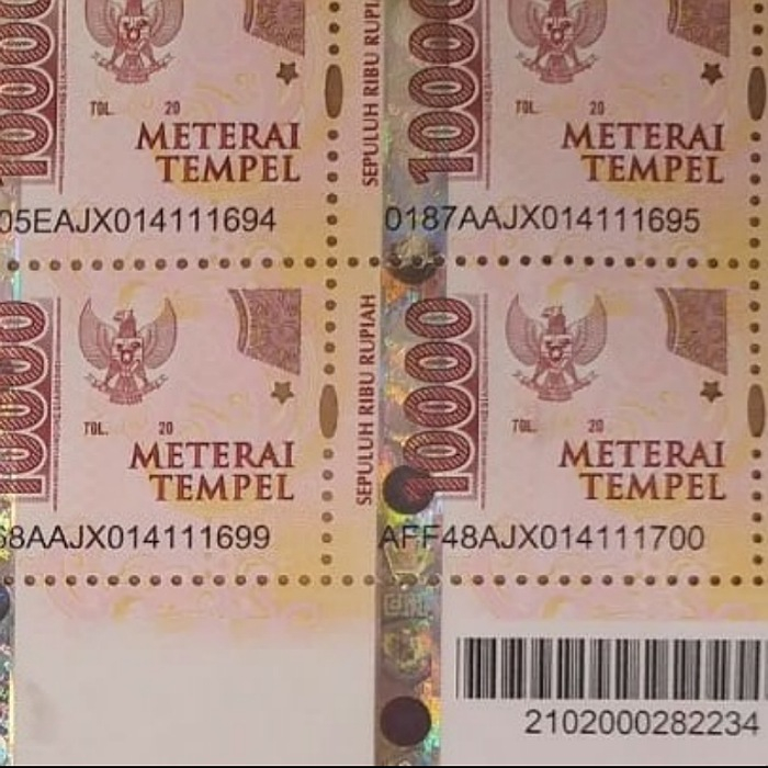 

perangko 10000 / Meterai 10.000 / 10rb / 10ribu/ 10k