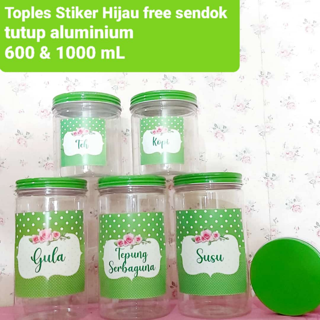 Toples bumbu hijau / toples bumbu free stiker / toples tutup hijau/ toples bumbu / toples hijau / to
