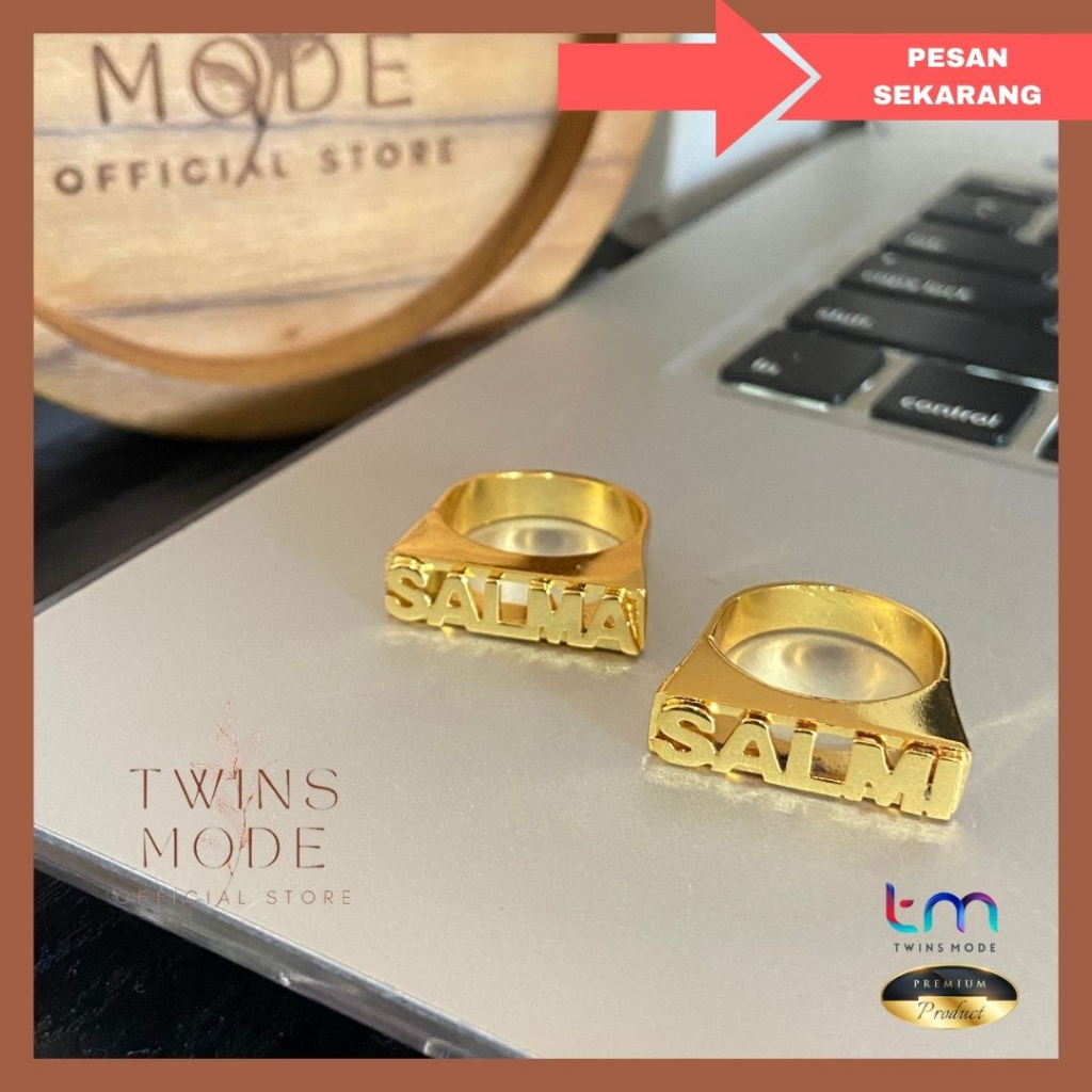 Cincin Custom Nama 3D Europe Style Hip Hop Lapis Emas Titanium Warna Awet Tahan Goresan