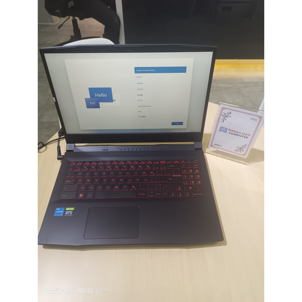 LAPTOP GAMING BARU MSI KATANA GF66  INTEL I5 11400H 32GB 1TB RTX3060-6GB 15.6FHD 144HZ BACKLITE WINDOWS 11 HOME BLACK ORIGINAL