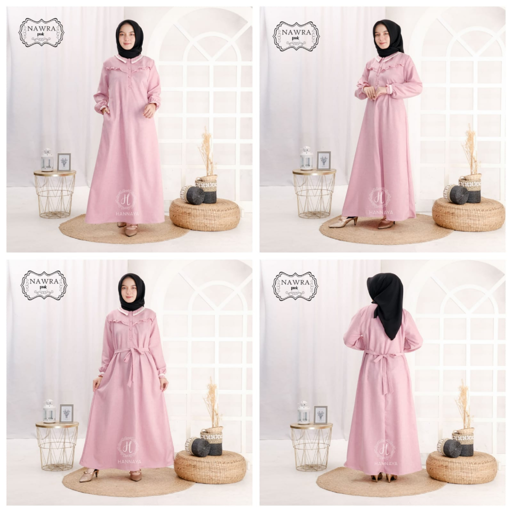 GAMIS TERBARU KATUN MADINAH NAWRA DRESS BY HANNAYA