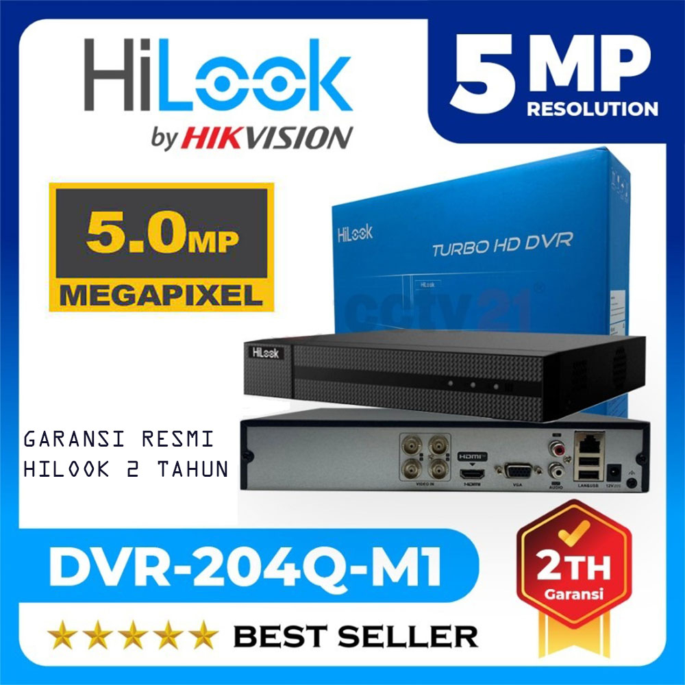 Paket CCTV HiLook by Hikvision 5MP 4 Kamera HDD 500GB Siap Pasang