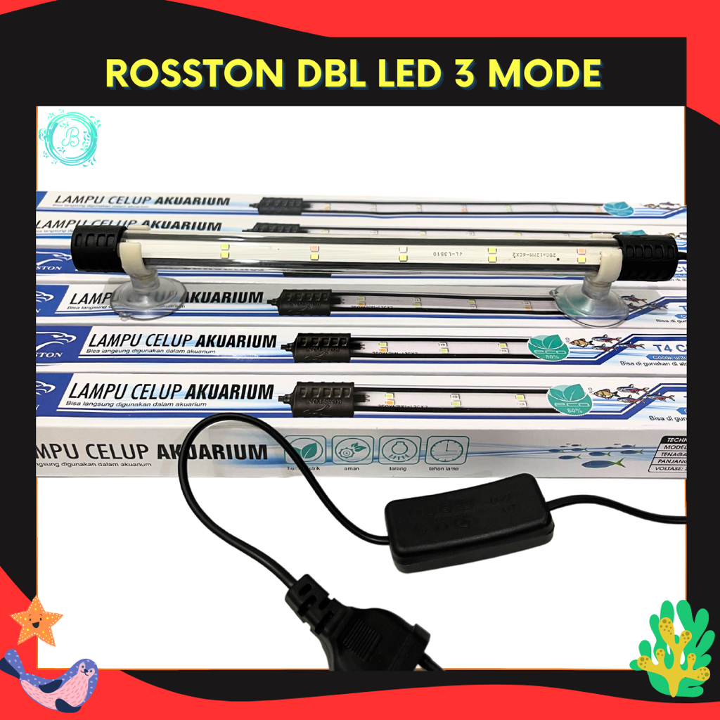 LED CELUP T4 50 CM AQUARIUM DBL Change 3x Ganti Mode Day Night N-50 3 Mode Kuning Lampu Ikan