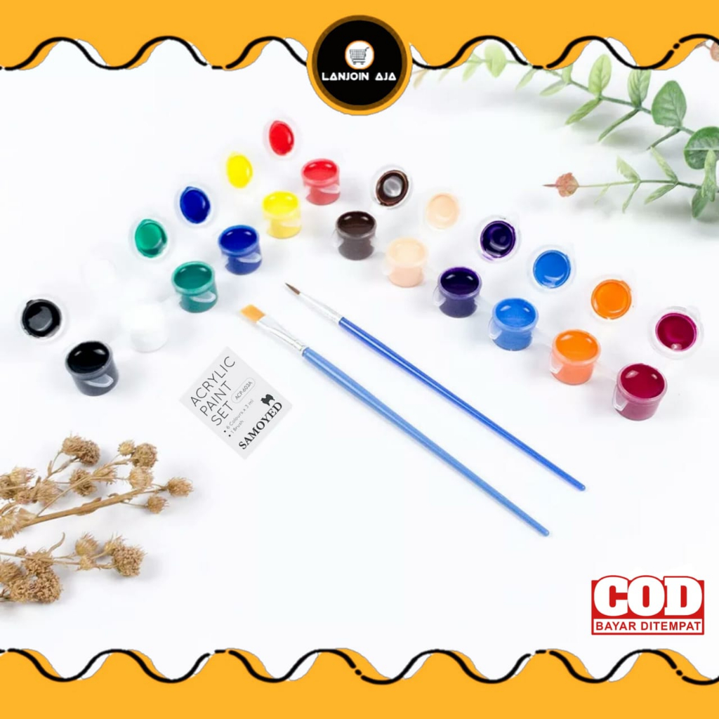 

Cat Lukis 12 Set Warna 3 ML / Cat Acrylic Paint Cat Warna Gambar