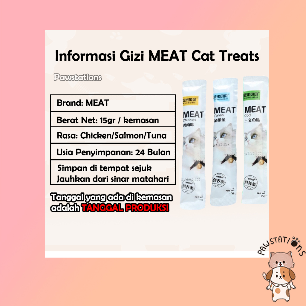 BELI 10 GRATIS 1 Snack Kucing Import 15gr MEAT Cat Treats