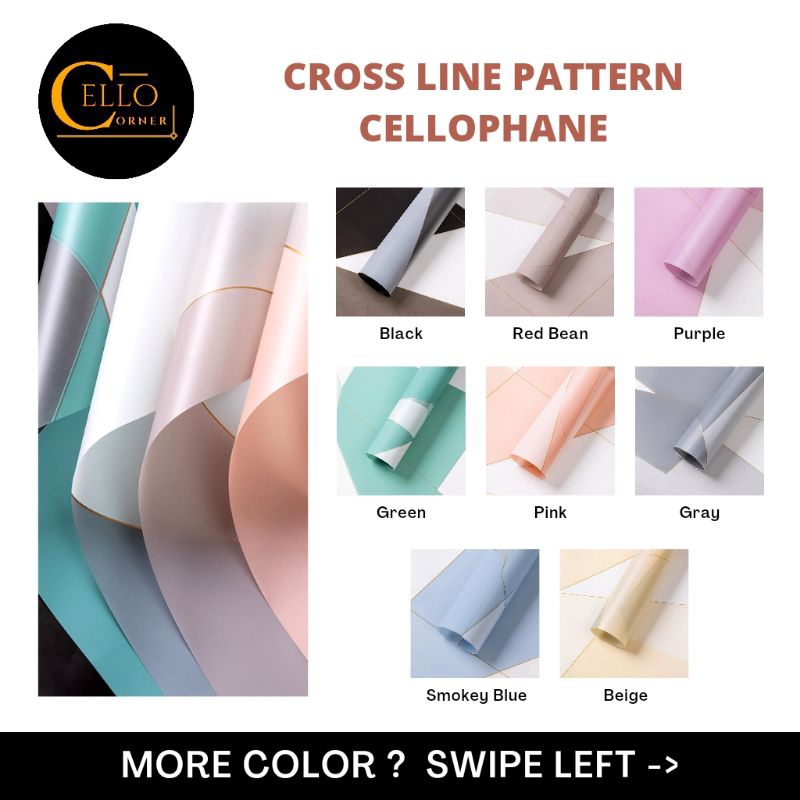 

CROSS LINE PATTERN CELLOPHANE / FLOWER WRAPPING PAPER / KERTAS BUCKET / PEMBUNGKUS BUNGA - ly