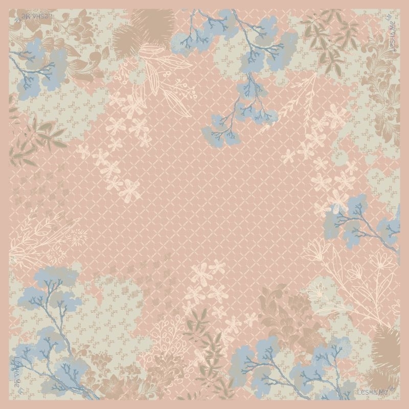 Lesha.Me - Hijab segiempat printing sublim TRYSPAN ULTRAFINE jumbo syar'i 140x140 finishing lasercut