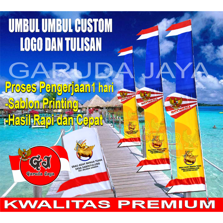 BENDERA UMBUL UMBUL CUSTOM GAMBAR BEBAS