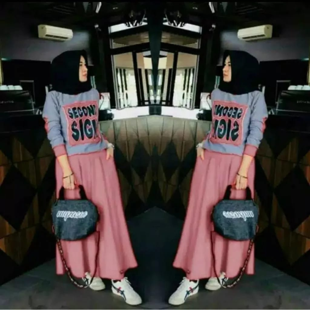 BO - SETELAN SIGN SECOND ROK WANITA / FASHION WANITA / SETELAN WANITA MUSLIM / SET KIREI ROK