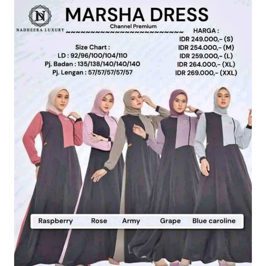 GAMIS POLOS MARSHA DRESS NADHEERA LUXURY
