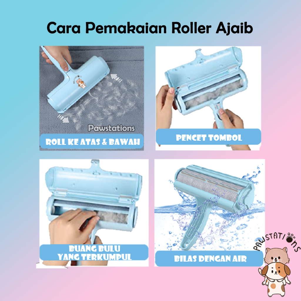 Pawstations Roller Ajaib Pembersih Bulu Kucing