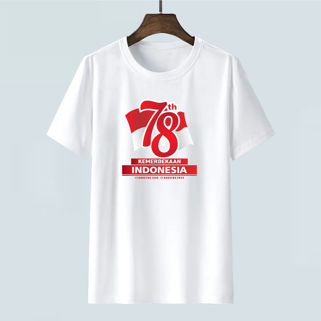 Kaos Distro Seragam Merah Putih Hari KEMERDEKAAN 17 AGUSTUS HUT RI Se INDONESIA Size S-M-L-XL-XXL Jumbo