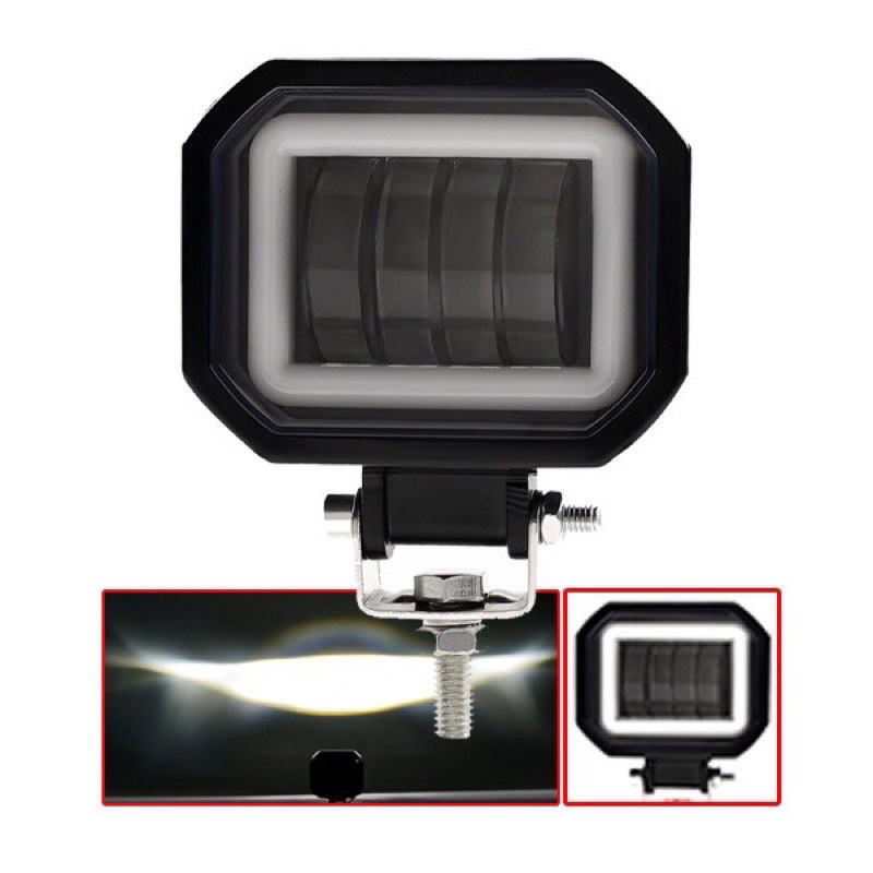 (1Pcs) Lampu Tembak Daymaker Mini 4Lensa Kotak Bulat K40 K41 Lampu Daymaker Foglamp Waterproft Best Quality