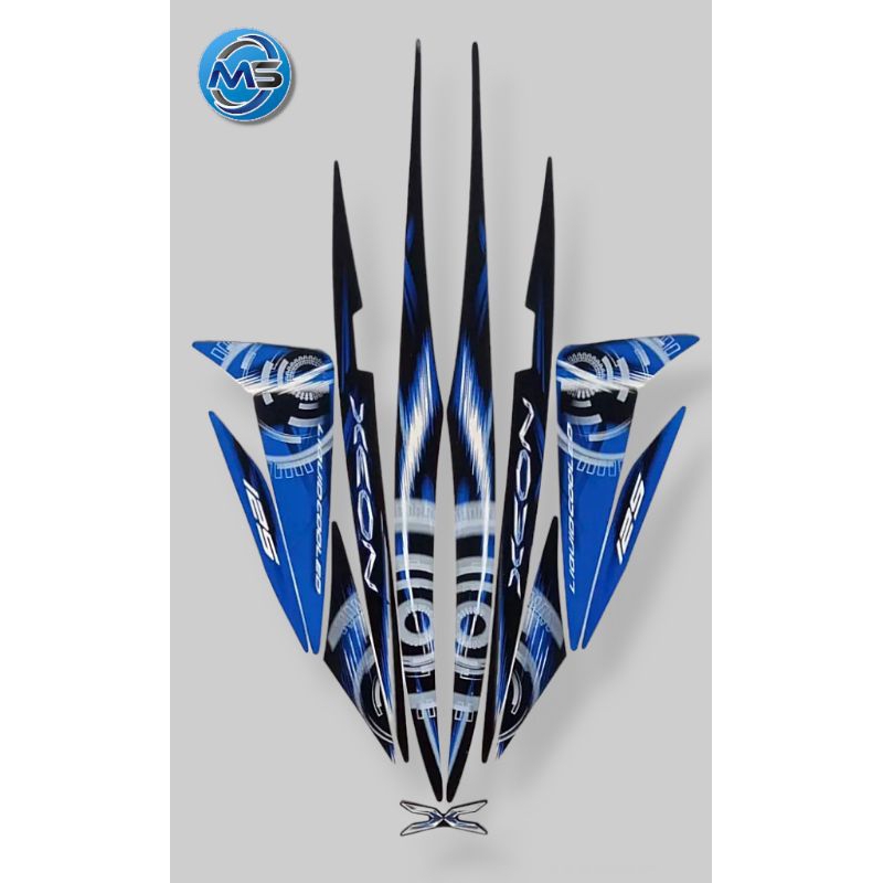 Stiker Striping Motor Xeon Karbu 2011 2012 BIRU  Sticker Lis Body Standar