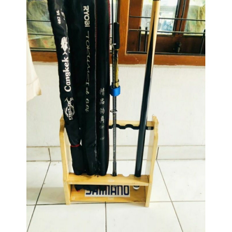 Rak Joran Pancing Portabel/ Tempat Joran Pancing Dinding