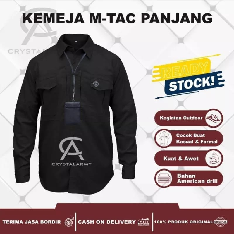 Kemeja M-Tac Panjang Big Size / Kemeja Lapangan / Kemeja Kantor / Kemeja Ukuran Jumbo