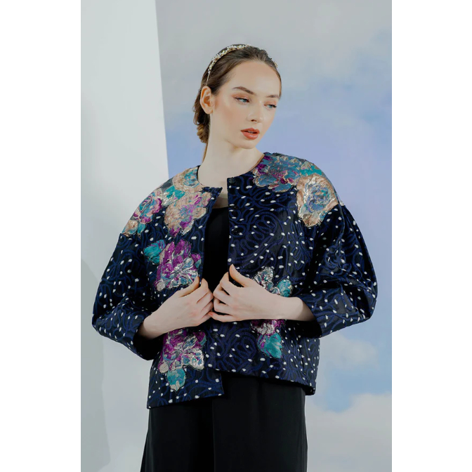 Zeyna Jacquard Outer - Black S M L XL XXL buttonscarves series voal frozen dream park tapis yura bag