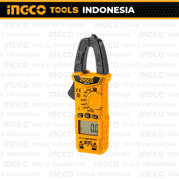 

Digital LCD Clamp Meter (AC/DC 600V) INGCO DCM2001 Tang Ampere Amper