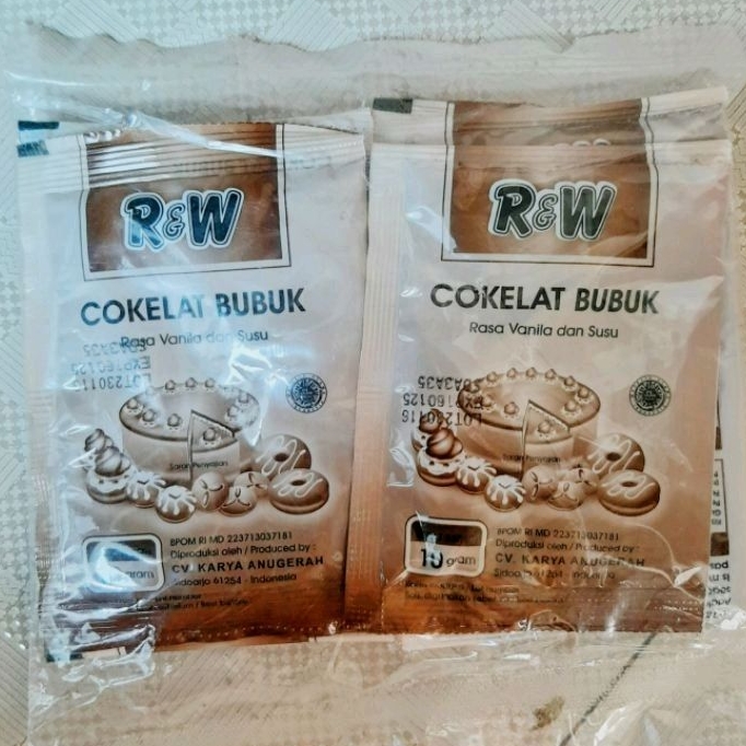 

Cokelat bubuk 1 pack R&W Cacao bubuk 97%, 1 pack 100 gram (10 sachet)