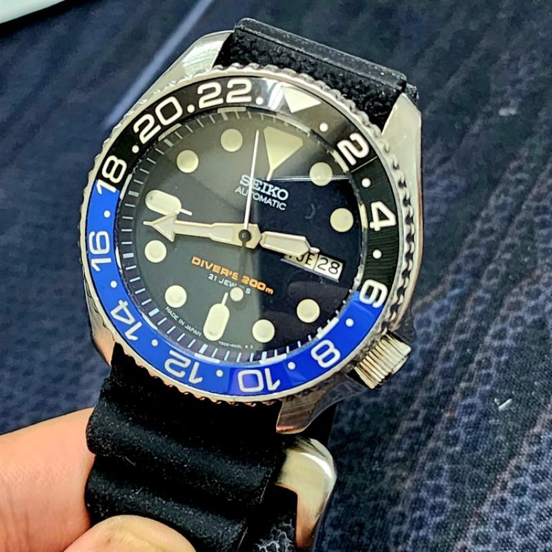 Jam tangan SEIKO DIVER SKX007  JDM MOD Batman GMT ORIGINAL